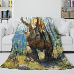 Dinosaure Plaid en Polaire Imprimé 3D Couverture Douce Confortable pour Canapé Lit Bureau
