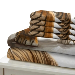 Tigre Housse de Couette Imprimée 3D Douce 3 Pièces Literie Garçons Filles