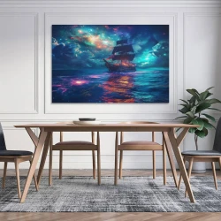 Voilier Peinture sur toile sans cadre, impressions posters art mural pour déco maison chambre bureau