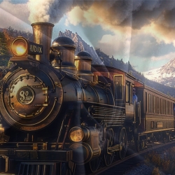 Train à vapeur Housse de Couette Imprimée 3D Douce 3 Pièces Literie Garçons Filles