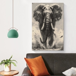 Éléphant Peinture sur toile sans cadre, impressions posters art mural pour déco maison chambre bureau