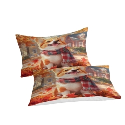 Corgi Housse de Couette Imprimée 3D Douce 3 Pièces Literie Garçons Filles