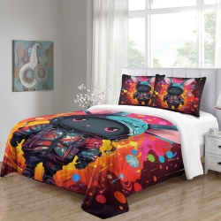 Lapin Housse de Couette Imprimée 3D Douce 3 Pièces Literie Garçons Filles