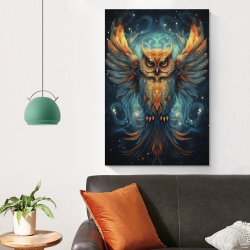 Hibou Peinture sur toile sans cadre, impressions posters art mural pour déco maison chambre bureau