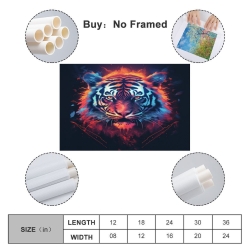 Tigre Peinture sur toile sans cadre, impressions posters art mural pour déco maison chambre bureau
