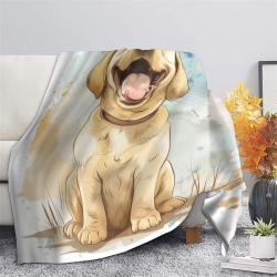 Labrador Chien Plaid en Polaire Imprimé 3D Couverture Douce Confortable pour Canapé Lit Bureau