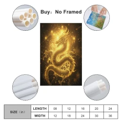 Drache Unrahmtes Leinwandbild, Wandkunst-Poster-Drucke für Zuhause, Schlafzimmer, Büro Dekoration