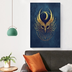 Búho Pintura en lienzo sin marco, impresiones de pósters arte pared para decoración hogar dormitorio oficina