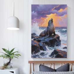Phoque Peinture sur toile sans cadre, impressions posters art mural pour déco maison chambre bureau