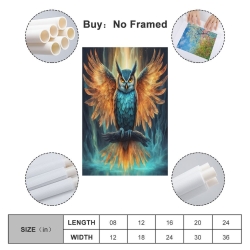 Hibou Peinture sur toile sans cadre, impressions posters art mural pour déco maison chambre bureau