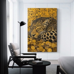Léopard Peinture sur toile sans cadre, impressions posters art mural pour déco maison chambre bureau