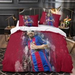 Lionel Messi Housse de Couette Imprimée 3D Douce 3 Pièces Literie Garçons Filles