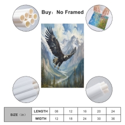 Aigle Peinture sur toile sans cadre, impressions posters art mural pour déco maison chambre bureau