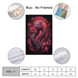 oriental Dragon Peinture sur toile sans cadre, impressions posters art mural pour déco maison chambre bureau