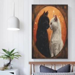 Chat Peinture sur toile sans cadre, impressions posters art mural pour déco maison chambre bureau