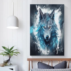 Loup Peinture sur toile sans cadre, impressions posters art mural pour déco maison chambre bureau