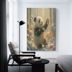Panda Unframed Canvas Painting, Wall Art Poster Prints for Home Bedroom Office Decoration
