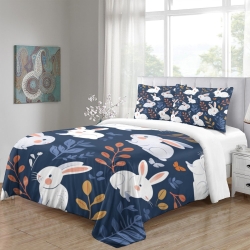 Lapin Housse de Couette Imprimée 3D Douce 3 Pièces Literie Garçons Filles