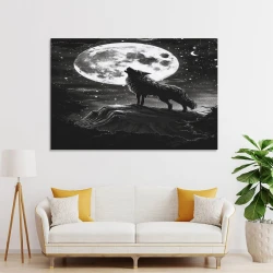 Loup Peinture sur toile sans cadre, impressions posters art mural pour déco maison chambre bureau
