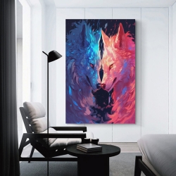 Loup Peinture sur toile sans cadre, impressions posters art mural pour déco maison chambre bureau