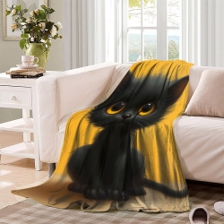 Persian Chat Plaid en Polaire Imprimé 3D Couverture Douce Confortable pour Canapé Lit Bureau
