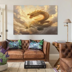 Dragon Peinture sur toile sans cadre, impressions posters art mural pour déco maison chambre bureau