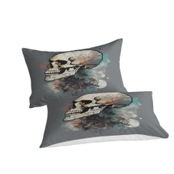 Crâne Housse de Couette Imprimée 3D Douce 3 Pièces Literie Garçons Filles