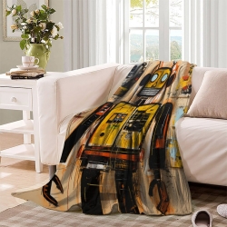 Art abstrait Plaid en Polaire Imprimé 3D Couverture Douce Confortable pour Canapé Lit Bureau