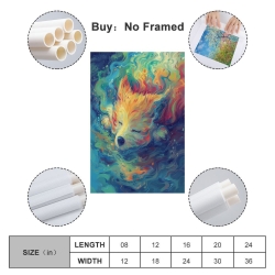 Renard Peinture sur toile sans cadre, impressions posters art mural pour déco maison chambre bureau