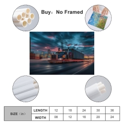 Gros camion Peinture sur toile sans cadre, impressions posters art mural pour déco maison chambre bureau