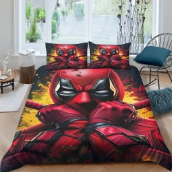 Deadpool Marvel Housse de Couette Imprimée 3D Douce 3 Pièces Literie Garçons Filles
