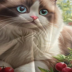Chat ragdoll Housse de Couette Imprimée 3D Douce 3 Pièces Literie Garçons Filles
