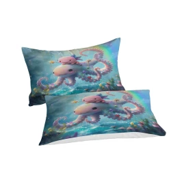 Pieuvre Housse de Couette Imprimée 3D Douce 3 Pièces Literie Garçons Filles