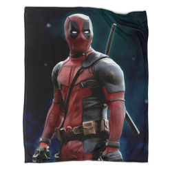 Marvel Deadpool Plaid en Polaire Imprimé 3D Couverture Douce Confortable pour Canapé Lit Bureau