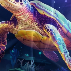 Tortue de mer Housse de Couette Imprimée 3D Douce 3 Pièces Literie Garçons Filles