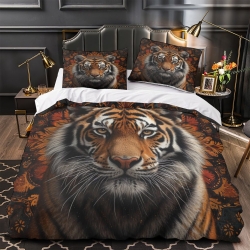 Tigre Housse de Couette Imprimée 3D Douce 3 Pièces Literie Garçons Filles