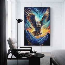 Hibou Peinture sur toile sans cadre, impressions posters art mural pour déco maison chambre bureau