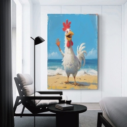 Coq Peinture sur toile sans cadre, impressions posters art mural pour déco maison chambre bureau