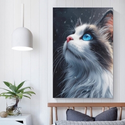 Cute Blue Eyed Chat Peinture sur toile sans cadre, impressions posters art mural pour déco maison chambre bureau