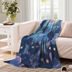 Chat Plaid en Polaire Imprimé 3D Couverture Douce Confortable pour Canapé Lit Bureau