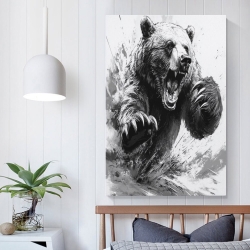 Ours brun Peinture sur toile sans cadre, impressions posters art mural pour déco maison chambre bureau