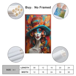 Art abstrait Femmes Peinture sur toile sans cadre, impressions posters art mural pour déco maison chambre bureau