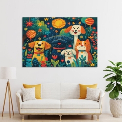 Chien art Peinture sur toile sans cadre, impressions posters art mural pour déco maison chambre bureau