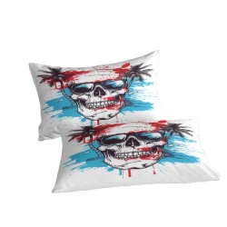Crâne Housse de Couette Imprimée 3D Douce 3 Pièces Literie Garçons Filles
