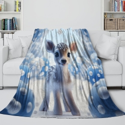 Cerf sika Plaid en Polaire Imprimé 3D Couverture Douce Confortable pour Canapé Lit Bureau