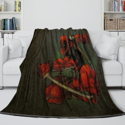 Marvel Deadpool Plaid en Polaire Imprimé 3D Couverture Douce Confortable pour Canapé Lit Bureau