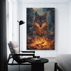 Loup Peinture sur toile sans cadre, impressions posters art mural pour déco maison chambre bureau