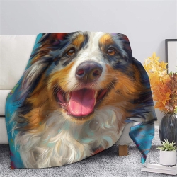 Bouvier bernois Plaid en Polaire Imprimé 3D Couverture Douce Confortable pour Canapé Lit Bureau