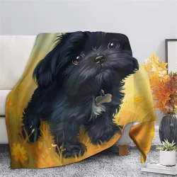 Yorkshire Terrier Coperta in Pile Stampata 3D Morbida e Confortevole per Divano Letto Ufficio