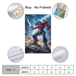 Transformers Optimus Prime Peinture sur toile sans cadre, impressions posters art mural pour déco maison chambre bureau